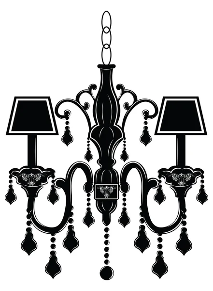 Elegante lampada da parete barocco con ornamenti — Vettoriale Stock