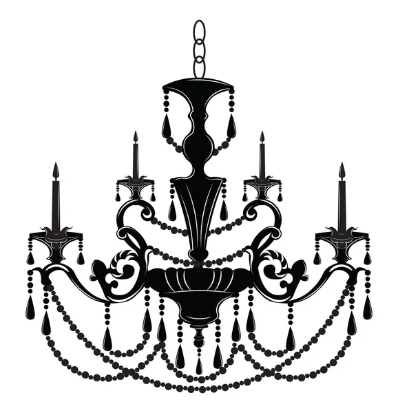 Elegante lampada da parete barocco con ornamenti — Vettoriale Stock