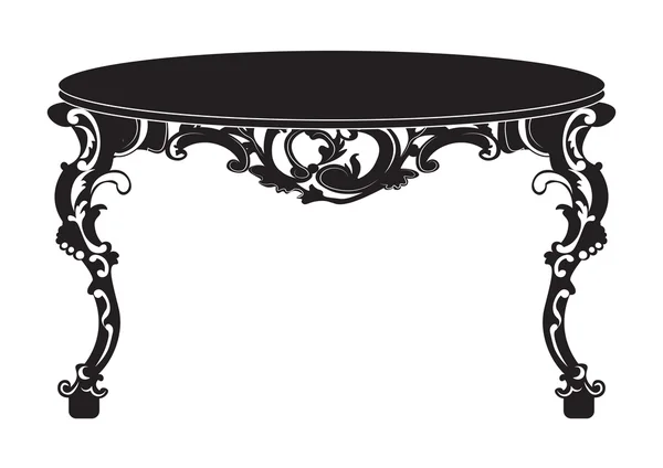 Mesa redonda barroca vintage — Vector de stock