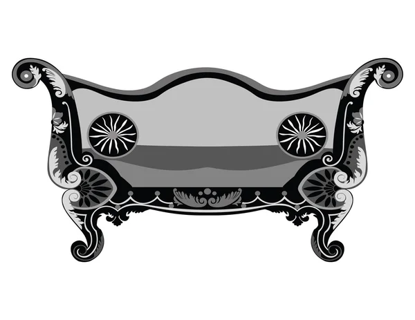 豊かな装飾品が付いているヴィンテージ ソファー — ストックベクタ