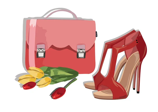 Belles chaussures de shinning rouge — Image vectorielle