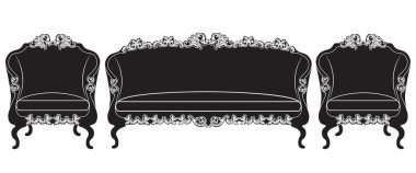 Vintage döşemeli mobilya set