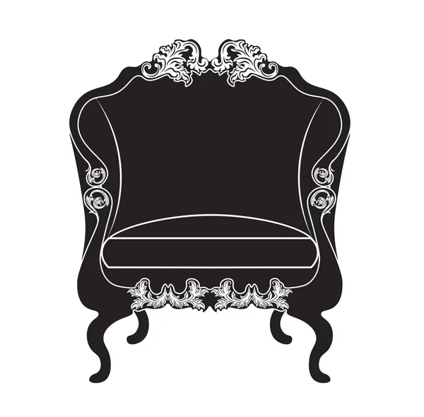 Vintage gestoffeerde fauteuil — Stockvector