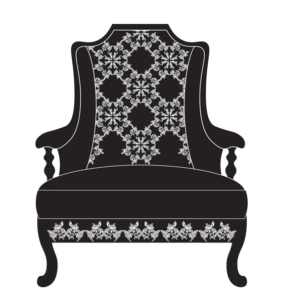 Fauteuil rembourré vintage — Image vectorielle