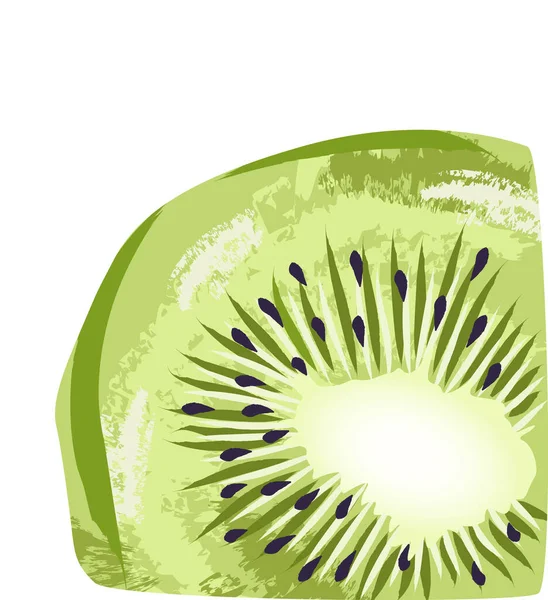 Rebanada de kiwi de color pastel. Arte dibujado a mano — Vector de stock