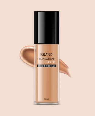 Vakıf kozmetik vektör gerçekçiliğini izole etti. Deri bakım şişeleri etiket tasarımı. ürün yerleştirme modeli