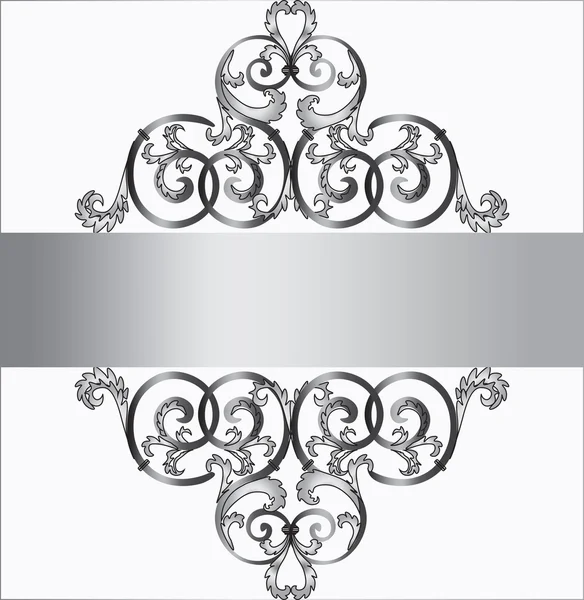 Invitation card in silver — Stock Vector