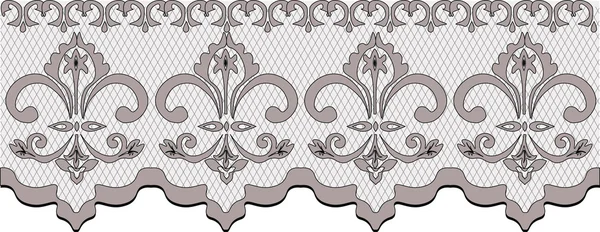 Motif en dentelle avec ornements floraux classiques — Image vectorielle