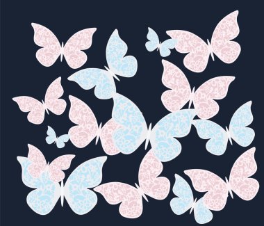 desen renkli kelebekler