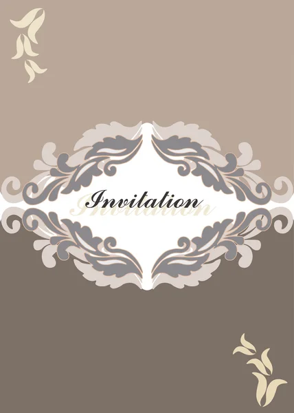 Tarjeta de invitación ornamento floral — Vector de stock