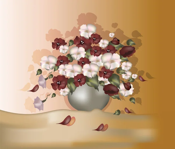 Ramo de flores con efecto de lona — Vector de stock