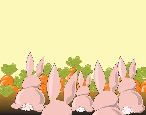 Кролики в моркві — стоковий вектор