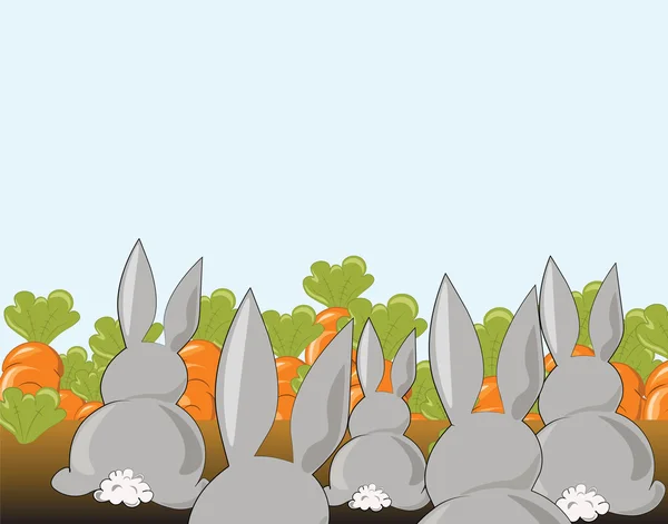 Lapin en carottes — Image vectorielle