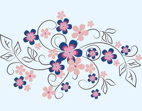 添加天然的花卉装饰 — 图库矢量图片