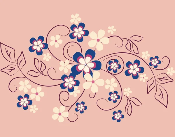 Composición de flores y ornamentos — Vector de stock