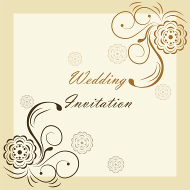 Gül desenli düğün davetiyesi