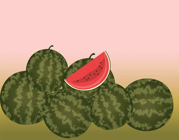 Wassermelonenstrauß isoliert — Stockvektor