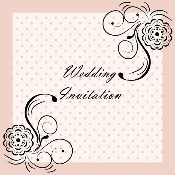 Invitación de boda con adornos — Vector de stock