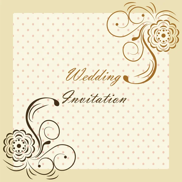 Convite de casamento com ornamentos — Vetor de Stock