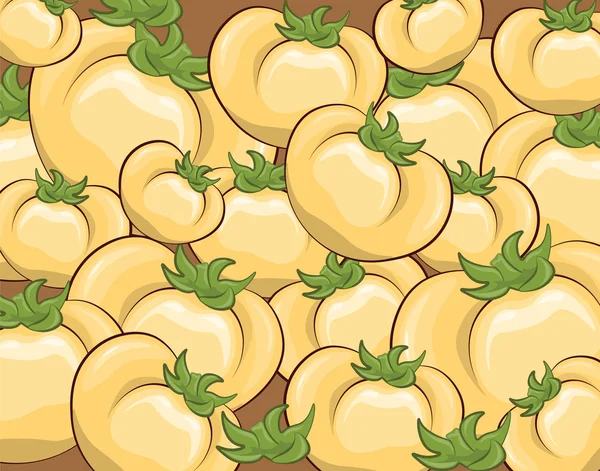 Yellow tomatoes pattern — Stock Vector