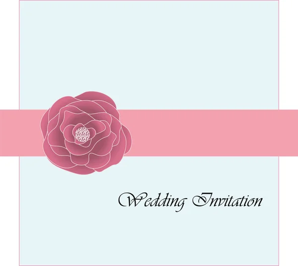 Invitación de tarjeta de boda con rosa — Vector de stock