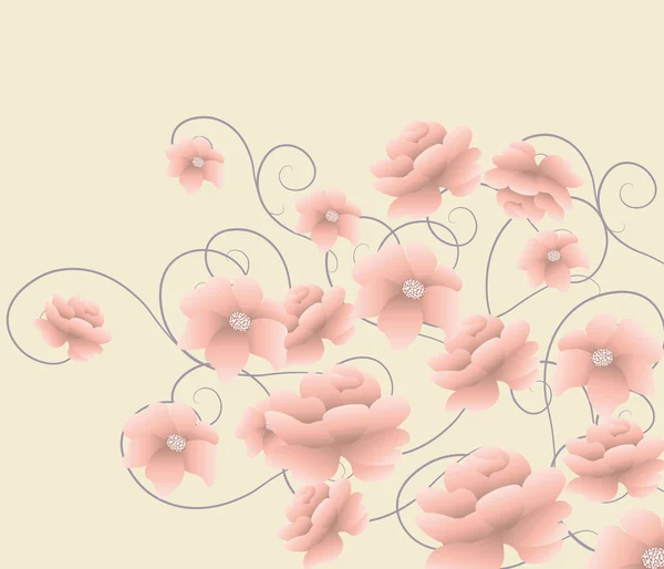 Abstrakt komposition med blommor — Stock vektor