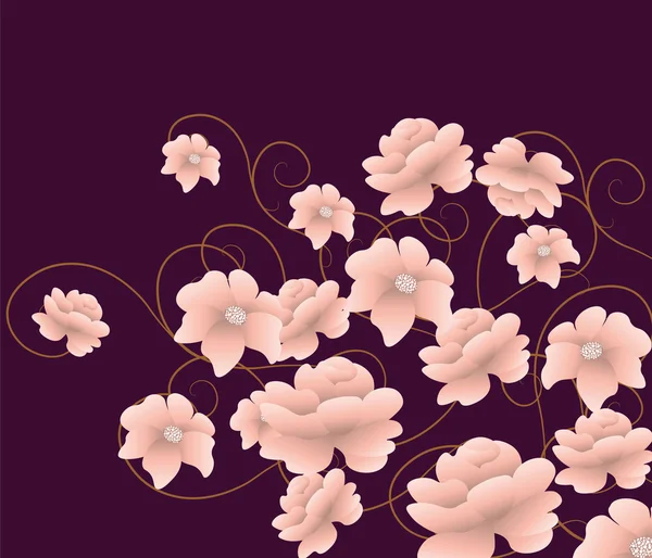 抽象的构成与花 — 图库矢量图片