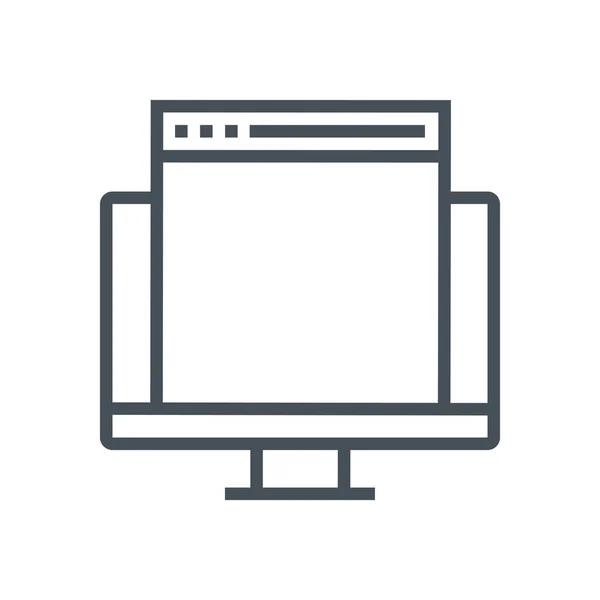 Dator, webbläsare ikonen — Stock vektor