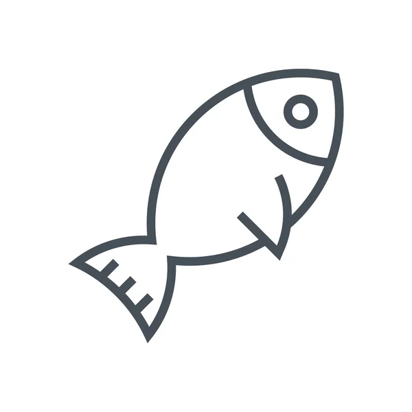 Comida marina, icono de pescado — Vector de stock