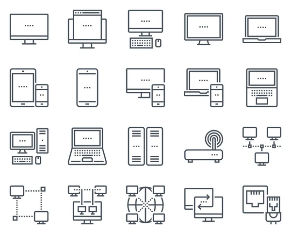 Tecnologia e computadores conjunto de ícones — Vetor de Stock