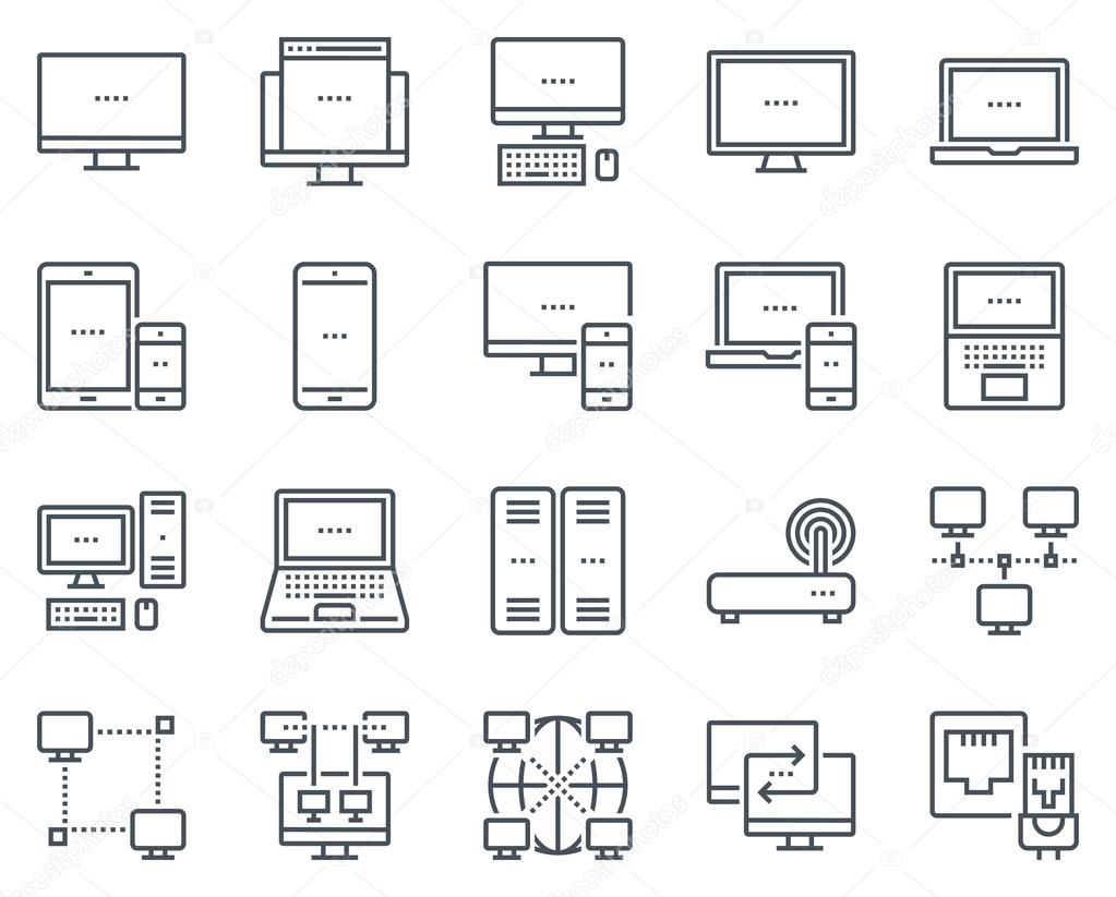 Technology and computers icon set