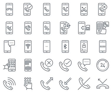 Telefonlar, cep telefonu Icon set