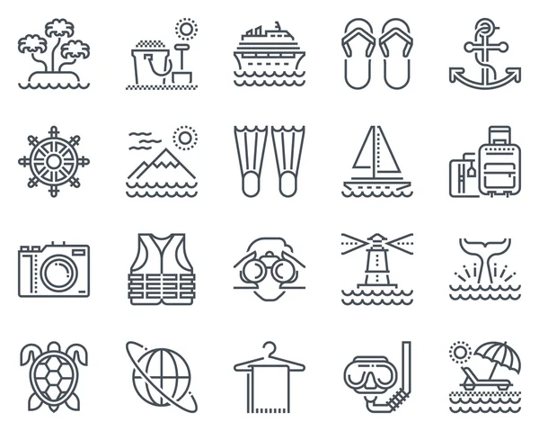 Tatil, plaj Icon set — Stok Vektör