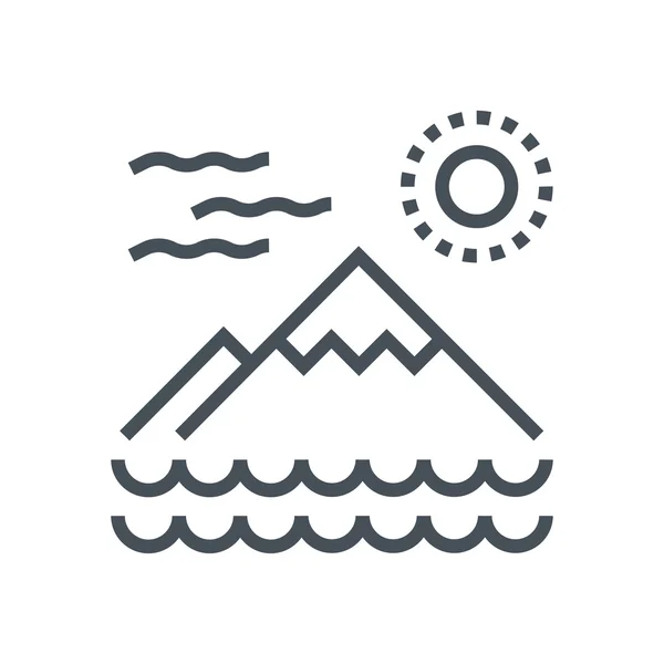 Ikona hory a moře — Stockový vektor