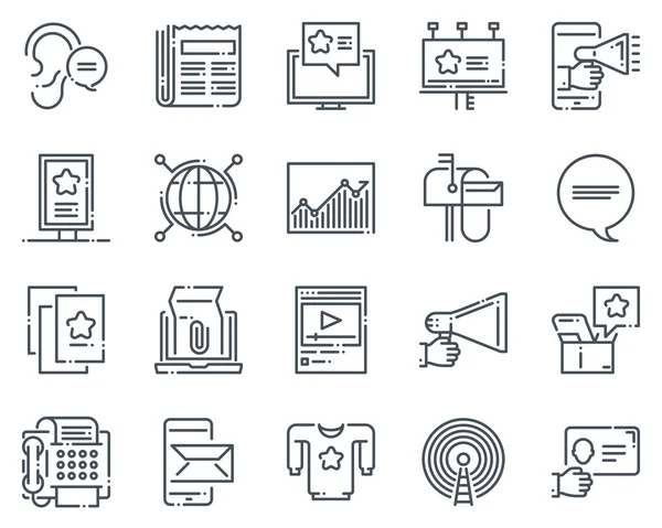 Publicidade, conjunto de ícones de marketing —  Vetores de Stock