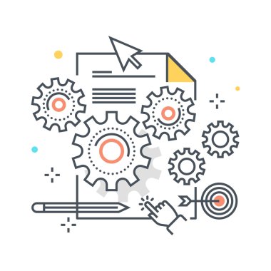 İçerik yönetimi kavramı illüstrasyon, simgesi