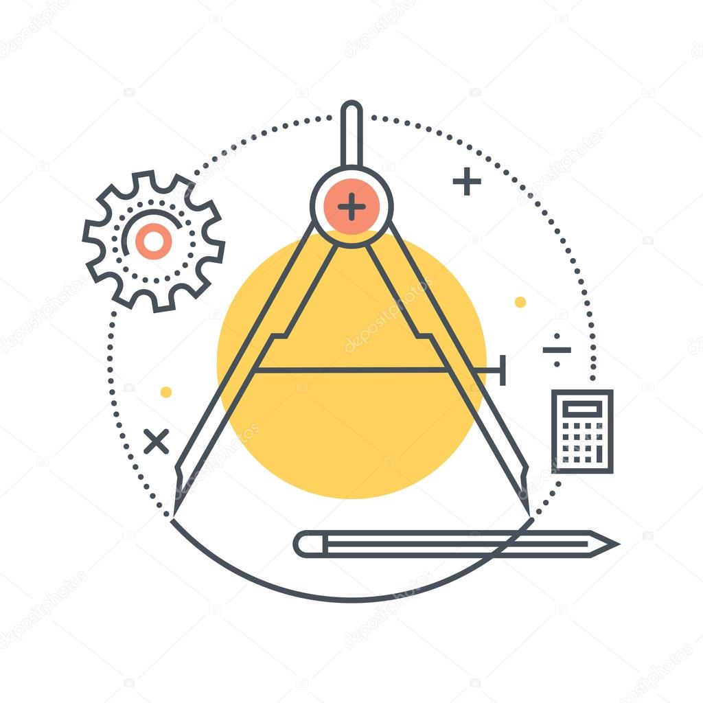 Color line, precision concept illustration, icon, background and graphics. The illustration is colorful, flat, vector, pixel perfect, suitable for web and print. It is linear stokes and fills.