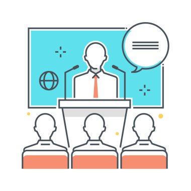 Renkli, konferans illüstrasyon