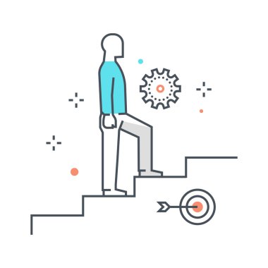 Renkli, illüstrasyon tırmanma