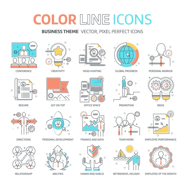 Línea de color, ilustraciones de negocios — Vector de stock