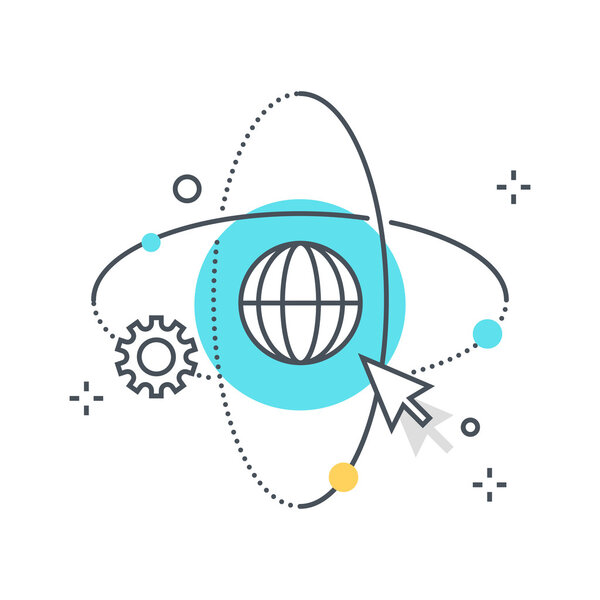 Цветная линия, иллюстрация глобального прогресса
