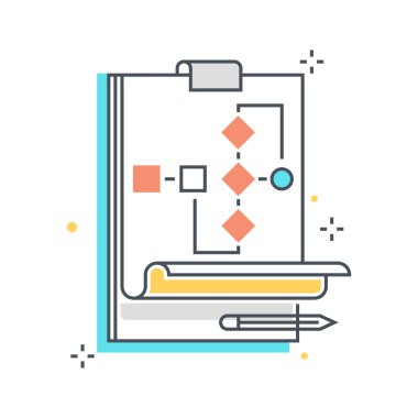 Renk çizgisi, organizasyon, veri sayfası çizimi