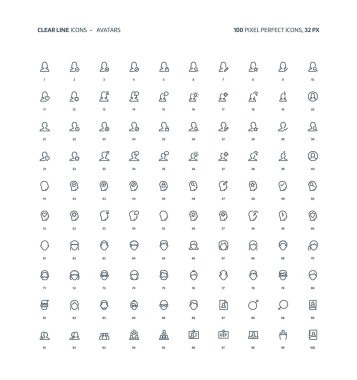 Avatarlar net çizgi simgeler