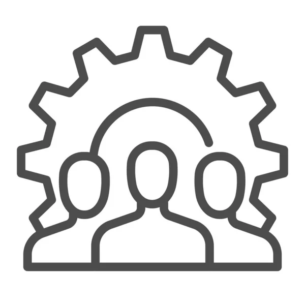 Building Team Square Line Vector Icon — Stock Vector