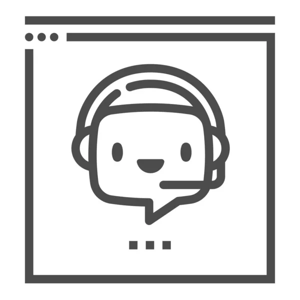 Chat Bot Icono Vector Línea Cuadrada Del Navegador — Archivo Imágenes Vectoriales