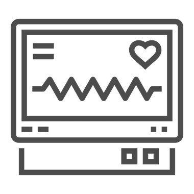 Sağlık sektörü, kare çizgi vektör simgesi.