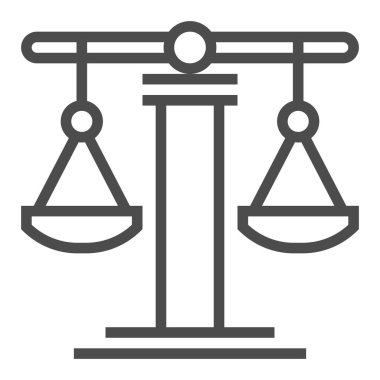 Hukuk endüstrisi, kare çizgi vektör simgesi.