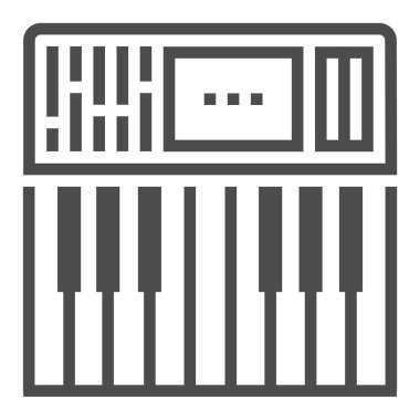 Müzik endüstrisi, kare çizgi vektör simgesi.