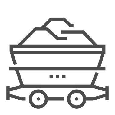 Madencilik endüstrisi, kare çizgi vektör simgesi.