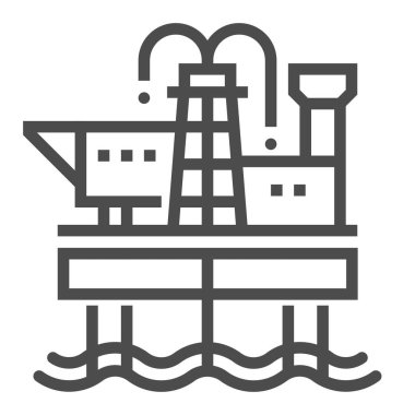 Petrol endüstrisi, kare çizgi vektör simgesi.